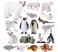 18 Pcs Arctic Circle Ocean Sea Animals Figurines Toy Set Realistic Polar Animal Figurines Learning Educational Playset Party Supplies Cake Topper Christmas Birthday Gift for Kids Toddlers