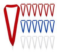 18 PCS Award Ribbons, Neck Ribbons for Medal with Snap Clips Award Ribbon Flat Medal Lanyards for Sports Meeting Party Student Awards Competitions Achievement(Red Blue White)