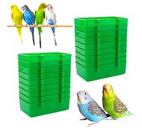 18 Pcs Bird Plastic Feeder, Seed Food Cage Hanging Food Bowl Feeding Dish for Poultry Pigeon Parrot Parakeet Budgie