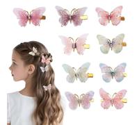 18 PCS Butterfly Hair Clips for Girls, Girls Hair Accessories, Embroidered Cute Colorful Small Tiny Butterfly with Flat Snap for Halloween Cosplay Teens, Women(Light Colors)