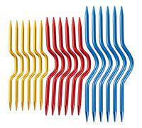 18 Pcs Cable Needles for Knitting,Color Knitting Cable Crooked Needle,Crooked Twist Curved Hand Knit Needles,Hand Twist Curved Crooked Needle,Aluminum Knitting Stitch Holders for Sweater Knitting Tool