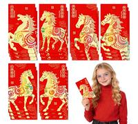 18 Pcs Chinese New Year Red Envelopes, Lucky Red Envelopes Chinese New Year 2026, Reds Envelope, Reds Pocket Hong Bao Gift, for Spring Festival, Lunar New Years Eve, Weddings, Birthdays, etc