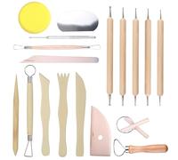 18 Pcs Clay Sculpting Tools Set, Air Dry Ceramic Pottery Sculpture Modelling Carving Tools for Beginners & Professionals, DIY Polymer Clay Pottery Tool Kit for Sculpting, Carving, Scraper & Crafting
