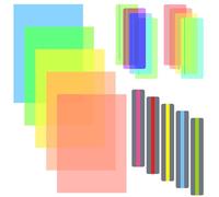 18 Pcs Coloured Dyslexia Overlays, 3 Sizes of Coloured Overlays for Dyslexia Aids, Dyslexic Overlay Sheets For Children, Light Coloured Plastic Overlays for Reduce Visual Stress ADHD Irlens