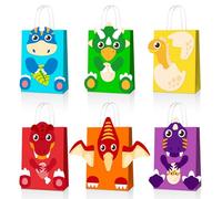 18 PCS Dinosaur Party Favor Bags Theme Birthday Goodie Bags Candy Gift Bags Dino Craft DIY Candy Treat Bags for Kids Baby Shower Birthday Party Supplies
