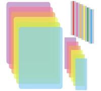 18 Pcs Dyslexia Overlays for Reading Dyslexia with Coloured Overlays for Dyslexia and Reading Ruler for Students and Dyslexia Aids to Reducing Visual Stress Increase Reading Comfort and Speed(3 Sizes)