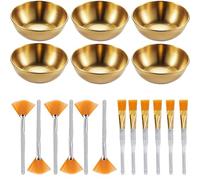 18 PCS Esthetician Facial Supplies Set, Aesthetic Professional Facial Equipment with Golden Bowl Fan Brushes Flat Brushes Face, Durable Suitable for Women