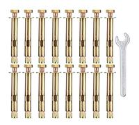 18 Pcs Expansion Screw Bolts, M6 x 8 x 60 mm Hex Bolt Sleeve Anchor Bolts, Heavy Duty Concrete Masonry Brick Wall Fixings Plugs Bolts Screws