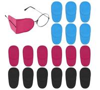 18 PCS Eye Patches for Adults Medical, Reusable Comfortable Left or Right Single Eye Patch for Glasses, for Children and Adults with Amblyopia Strabismus Vision Improvement (Black,Blue,Rose Red)