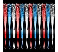 18 PCS Fiber Optic Wands Glow Sticks, Light Up Wands,Glow in The Dark Party, Fiber Optic Lights, Flashing Light Sticks for July 4th, Concerts, Clubs,Halloween,Christmas (Red Blue White)