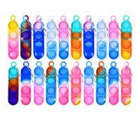 18 Pcs Fidget Keyring,Mini Pop It Fidget Sensory Toys for Kids Autism Party Bag Fillers School,Keychain Round Strip Pop Bulk for Stress Relief Silicone Portable Small Toy Students Gifts(Random Colors)