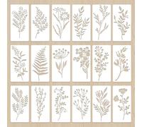 18 PCS Flower Stencils for Painting, Reusable Plastic Vine Leaf Stencil for Crafts, Botanical Flower Wall Stencils, Plant Floral Template for Art Wood Wall Door Home