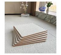 18 Pcs Foam Floor Mat, Short Plush Interlocking Carpet Tiles With Border, Puzzle Play Mat Soft Climbing Area Rugs For Home Playroom Decor(Size:30x30x1cm,Color:Beige)