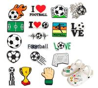 18 Pcs Football Croc Charms, Exquisite Soft PVC Crocs Decorations, Croc Charms for Adults Kids, Stylish Mens Crocccharms for Diverse Matching, Practical Football-Themed Crocs Accessories for Fans