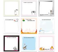 18 Pcs Funny Sticky Notes for Work, 900 Sheets, 3 x 3 in / 7.5 x 7.5 cm Self Stick Notes, Removable Vintage Floral Memo Pads for Coworker Gag Gifts, Study, Office and Daily Planning