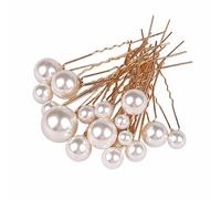 18 Pcs Gold Pearl Hair Pins, U Shaped Bobby Pins, Elegant Wedding Hair Accessories for Bride, Bridesmaid, Women and Girls (Gold)