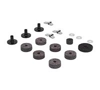 18 Pcs Grey Cymbal Replacement Accessories Set, Cymbal Stand Felts Hi-Hat Cup Felt Hi-Hat Clutch Felt with Cymbal Sleeves with Base, Wing Nuts, Cymbal Washer for Drum Kit Maintenan