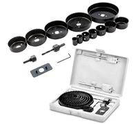 18 PCS Hole Saw Sets 19-127mm Carbon Steel Hole Saw Sets Bi-Metal Hole Saw Equipped with a Hexagonal Wrench and Drill Bit for Wood PVC Board Soft Metal Cutting Plastic