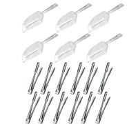 18 PCS Ice Tongs and Sweet Scoops Set, Mini Tongs Sweet Tongs for Pick Mix Ice Scoop Sweet Scoops Suit for Cafes Restaurants Birthday Parties Dessert Parties Beach Candy Bar