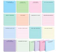 18 PCS Inspirational Sticky Notes with Lines, Adhesive Note Pads Motivational Fun Notepads, Employee Appreciation Gifts Bulk for Teacher, Nurse, Coworkers, Office, Work & Study Supplies (3” x 3“)
