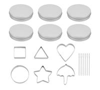 18 Pcs Korean Sugar Cookie Candy Making Set, Stainless Steel Round Star Triangle Umbrella Square Heart Molds Cookie Cutters Baking Tools for Home DIY Desserts Party Game Kit Stuff Decorations