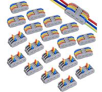 18 Pcs Lever Nut Wire Connectors, Conductor Compact Electrical Wire Cable Connectors, Quick Splicing Terminal Block Connectors, Cable Clamp Terminal Block Spring Connectors - Multicolor Lever