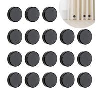 18 Pcs Magnetic Shower Curtain Weights, Strong Shower Curtains Magnets Curtain Weights Bottom No Sew, Outdoor Heavy Duty Curtain Liner Magnets for Curtains Drapery Tablecloth Refrigerator Flag (Black)