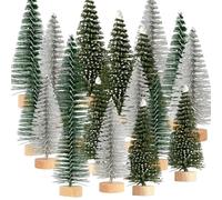 18 Pcs Mini Christmas Tree, Small Christmas Tree, Christmas Crafts, Diorama Models, Micro Scenery Landscape Architecture Trees, Plastic Winter Ornaments Tabletop Model Trees For Diy Craft Decoration