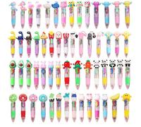 18 Pcs Multicoloured Pens All In One, Multi Coloured Pens All In One, Multi Pen Retractable Ballpoint Pens, End Of Term Gifts for Children Fun Gifts from Teacher, Randomly Send Styles and Colors