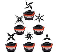 18 pcs Ninja Happy birthday Cupcake Toppers Decor Kit - kung fu ninja Darts theme Samurai Birthday Party Decorations