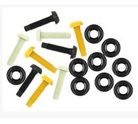 18 pcs Number Plate Bolts & Nuts - Mixed Colour Numer Plate Fixing Kit (Yellow, Black, White) - Rust-Free, Universal Fit, Number Plate Screws for Car Motorcycle Van Licence Plates