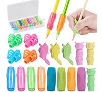 18 Pcs Pencil Grips for Children Handwriting, Pen Holder Training Grip Soft Silicone Ergonomic Corrector Writing Tool - For Left and Right Handed - Comfortable Writing Aid for Kids Students Adults