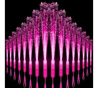 18 PCS Pink Fiber Optic Wands Glow Sticks, Light Up Wands,Glow in The Dark Party, Fiber Optic Lights, Flashing Light Sticks for Wedding, Concerts, Clubs,Halloween,Christmas