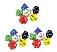 18 Pcs Place Value Dice Board Game Dice Multi Sided s Plastic Big Plastic Number s Mini Party Game Prop Party Accessories