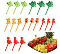 18 Pcs Plastic Animal Fruit Forks Cartoon Food Toothpick for Kids Mini Dinosaur Food Picks for Kid Cute Bento Fruit Food Picks Lunch Box Accessories for Fruits Cake Dessert Pastry Children Party Decor