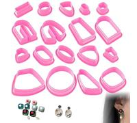 18 Pcs Polymer Clay Cutters Kit, Plastic Clay Cutters for Earrings Making, Geometric Polymer Clay Cutters, Handmade Earrings Cutter Molds,for Artists,Craft Enthusiasts Polymer Clay Jewelry