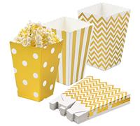 18 Pcs Popcorn Boxes, Oil-Proof Paper Open Top Boxes for Popcorn Candy French Fries Biscuits Chocolates Snacks, Classic Small Popcorn Containers for Movie Night Cinema Theater Carnival Party