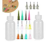 18 Pcs Precision Applicator Set, 2pcs 1Oz Glue Applicator Squeeze Bottles with 16pcs Needle Tips for DIY Crafts Henna Tattoo Paste