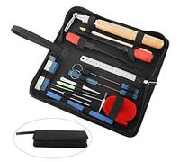 18 Pcs Professional Piano Tuning Kit, 17pcs Piano Tuner Tools and 1 Carrying Case, Star Head L-Shape Tuning Hammer, Mute Tool Kit, Tuning Fork, Temperament Strip, Piano Repairing Accessories