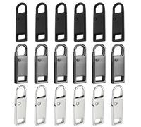 18 Pcs Replacement Zipper pulls, Spare Removable Metal Zip Repair Tabs,Metal Zipper Pull Replacement for Luggage Clothing Suitcase Purses