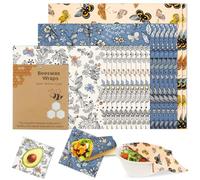 18 Pcs Reusable Beeswax Food Wraps Set Organic Cotton Bees Wax Wrappers for Food Storage Bees Wrap Paper for Sandwich, Cheese, Fruit, Bread Wrappers, Bowl Covers, Sizes S/M/L(Butterfly,18Pcs)