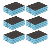 18 PCS Sanding Sponge Set, Wet Dry Sanding Blocks Flexible Sandpaper Sanding Pads Reusable Sand Foam for Wood Plastic Wall Metal DIY Model Polishing (80/100/120/180/220/240 Grit, 3 Pieces Each)