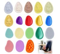 18 Pcs Sensory Stones, Worry Stones Set，Fidgets For School For Sensory Stimulation And Anxiety Relief, Silicone Worry Stone For Autism Kids,Fidget Stress Toys, Calming Toys For Anxiety Relief