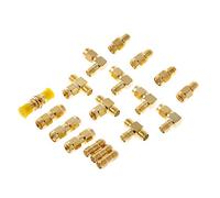 18 Pcs/Set Connector Kits Male Female SMA Plug Converter Coaxial Adapter Connectors Terminal Female Plug Adapter Male Terminals Cable Wire Butt Screw Interface Digital Disconnect Assorted
