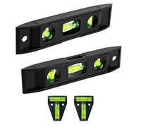 18 Pcs Small Spirit Level Sets, ABS Bubble Spirit Level, Including 2 Torpedo, 2 T-Shaped, 2 Circular, 2 Square and 10 Cylindrical, Suitable for Caravans, Carpentry and DIY Measuring