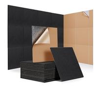18 PCS Sound Proofing Panels Self-adhesive, JAMELO 30x30x0,9cm Square Acoustic Absorbing Panels for Wall, High Density Insulation Soundproofing Panels for Recording Studio, Game Room, Offices, Black