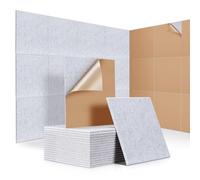 18 PCS Sound Proofing Panels Self-adhesive, JAMELO 30x30x0,9cm Square Acoustic Absorbing Panels for Wall, High Density Insulation Soundproofing Panels for Recording Studio, Game Room, Offices, Grey