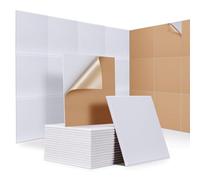 18 PCS Sound Proofing Panels Self-adhesive, JAMELO 30x30x0,9cm Square Acoustic Absorbing Panels for Wall, High Density Insulation Soundproofing Panels for Recording Studio, Game Room, Offices, White
