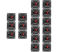 18 pcs Stereo Speaker Connecting Plate 2 Way Spring Loaded ABS Copper | Push in Jack, Quick Replacement, No Tools Needed, for Speaker Wires and LED Lamps
