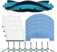 18 Pcs Ultra Strong 5000Pa Robot Vacuum Replacement Parts for Ultenic D10 Robot Vacuum Cleaner, Include 1 Main Brush, 5 Mop Cloths, 4 Hepa Filters, 8 Side Brushes